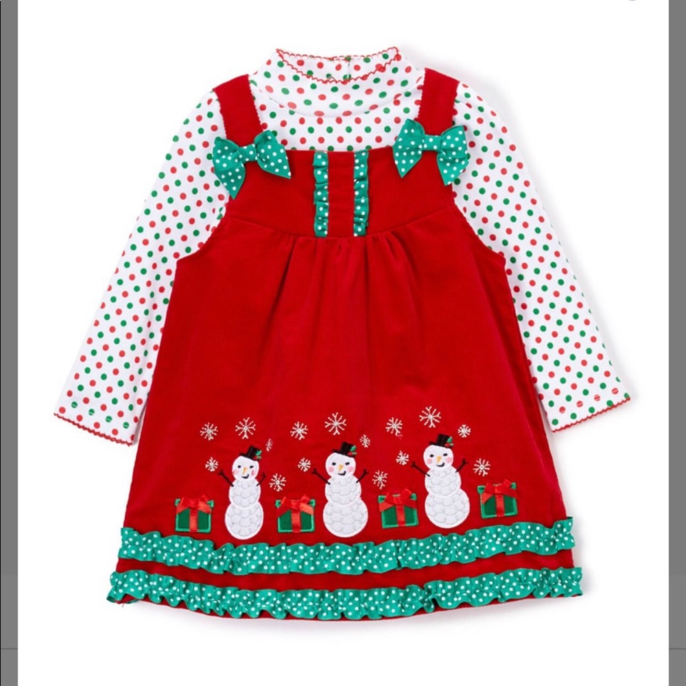 Nannette Girl Snowman Holiday Dress